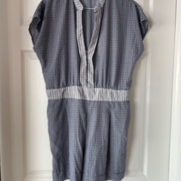 MANGO Navy and White Leaf Print Romper - Picture 3 of 11